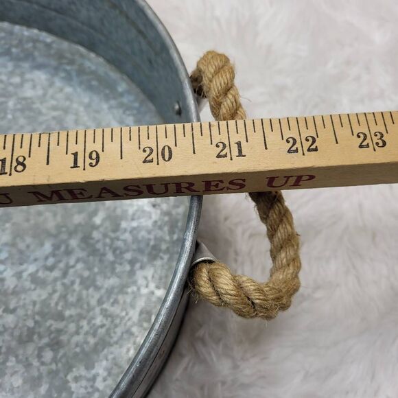 Galvanized Oval Tin Rustic Serving Tray - Picture 5 of 6